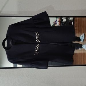 Zara Black Blazer with Pearls